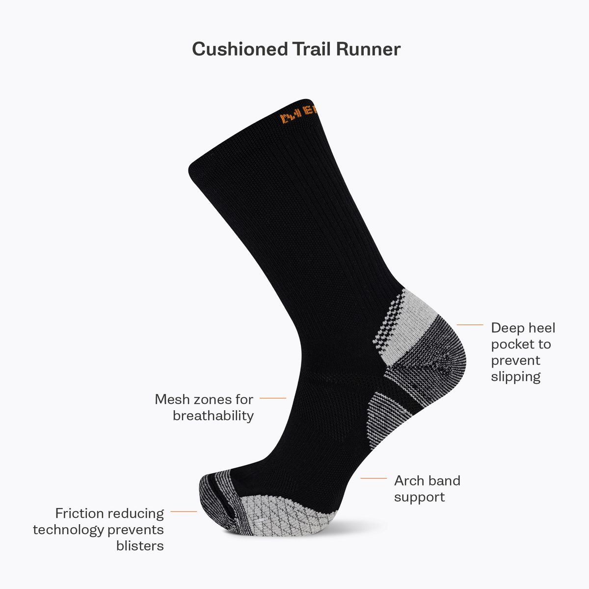 Cushion Trail Runner Tab Sock - Socks | Merrell